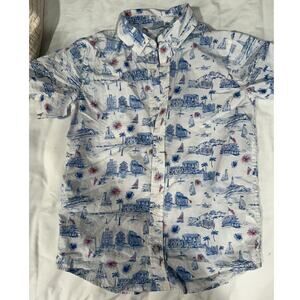 Janie And Jack beach fireworks fourth of july Shirt size 12